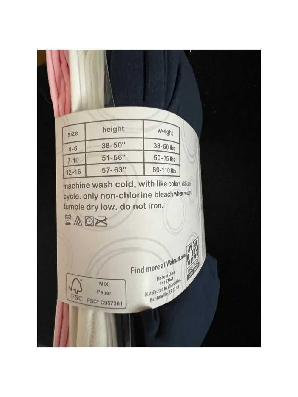 Wonder Nation Girls 3-Pack Footed Tights Size L 12-16 Pink Navy White New
